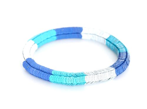 Bracelet-Elastique-Multi-Pieces-Metal-Bleu