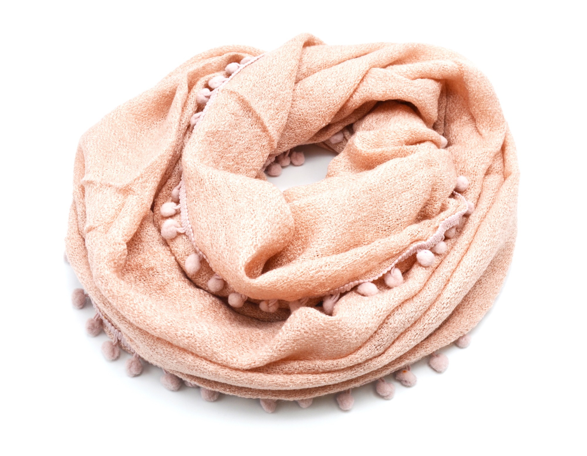 Snood, tour de cou, écharpe-tube en laine bouclette très douce avec  finition au crochet en laine rose tendre - Laine et acrylique - Violet,  prune, parme et rose - De fil en