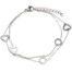 Bracelet-Double-Chaine-avec-Multi-Charms-Coeurs-et-Cercles-Acier-Argente