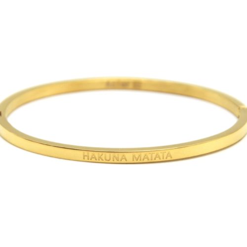 Bracelet-Jonc-Fin-Acier-Dore-avec-Message-Hakuna-Matata