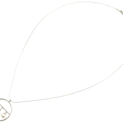 Sautoir-Collier-Pendentif-Cercle-Metal-Argente-avec-Etoiles-Strass-Zirconium-et-Perle