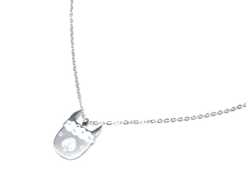 Collier-Fine-Chaine-avec-Pendentif-Lama-Acier-Argente