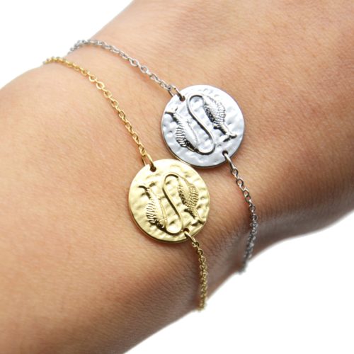 Bracelet-Charm-Medaille-Signe-Astro-Poissons-Acier