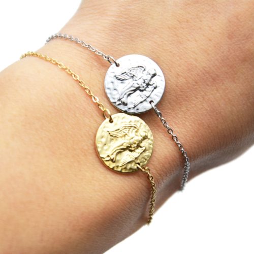 Bracelet-Charm-Medaille-Signe-Astro-Vierge-Acier