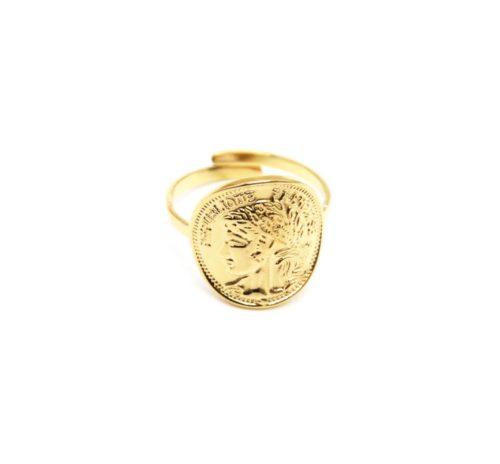 Bague-Anneau-avec-Piece-Monnaie-Napoleon-Acier-Dore