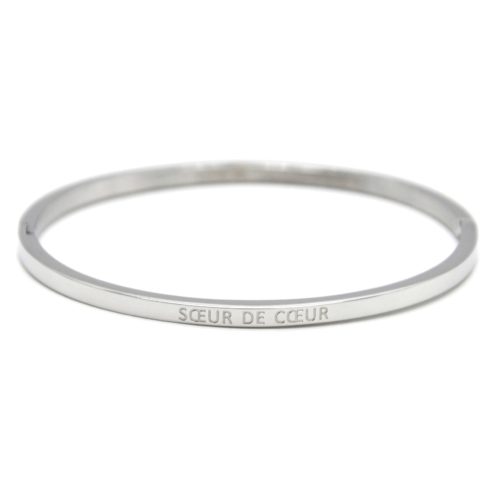 Bracelet-Jonc-Fin-Acier-Argente-avec-Message-Soeur-de-Coeur