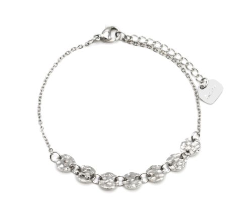 Bracelet-Fine-Chaine-avec-Medailles-Martelees-Acier-Argente