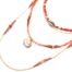 Sautoir-Collier-Multi-Rangs-Perles-et-Vinyles-Orange-avec-Cauri-et-Coquillage