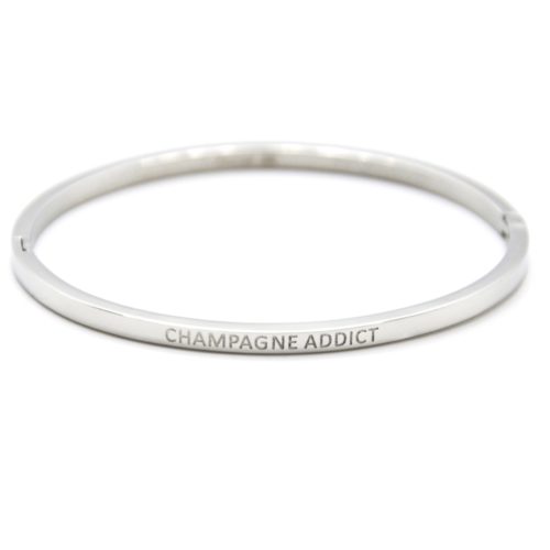 Bracelet-Jonc-Fin-Acier-Argente-avec-Message-Champagne-Addict