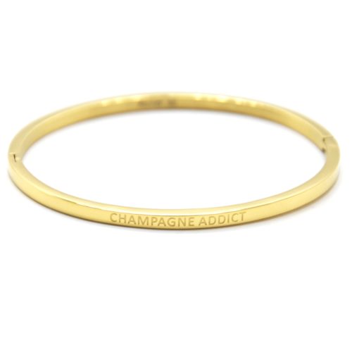 Bracelet-Jonc-Fin-Acier-Dore-avec-Message-Champagne-Addict