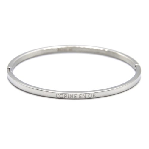 Bracelet-Jonc-Fin-Acier-Argente-avec-Message-Copine-en-Or