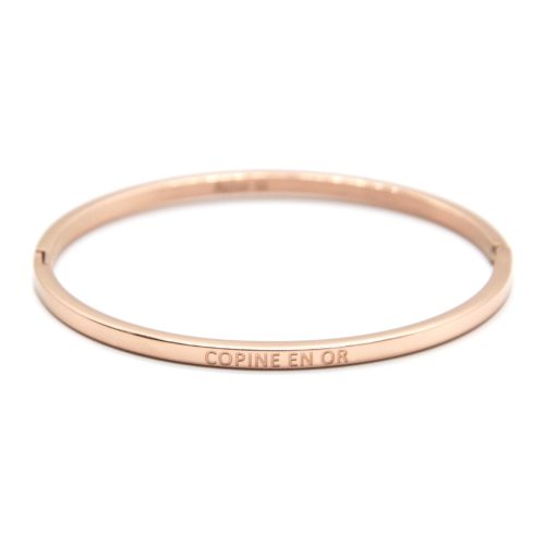 Bracelet-Jonc-Fin-Acier-Or-Rose-avec-Message-Copine-en-Or